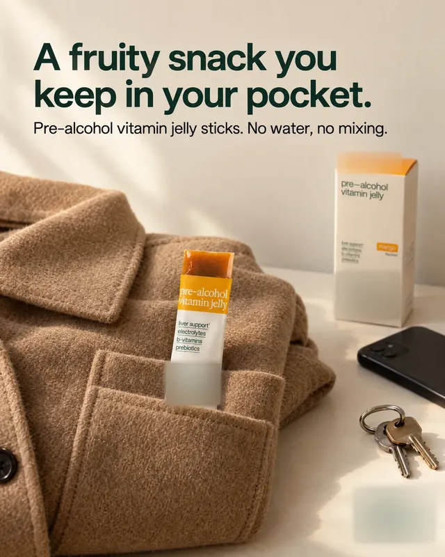Spec ad concept: Pre-drink vitamin sticks, brand name and logo blurred