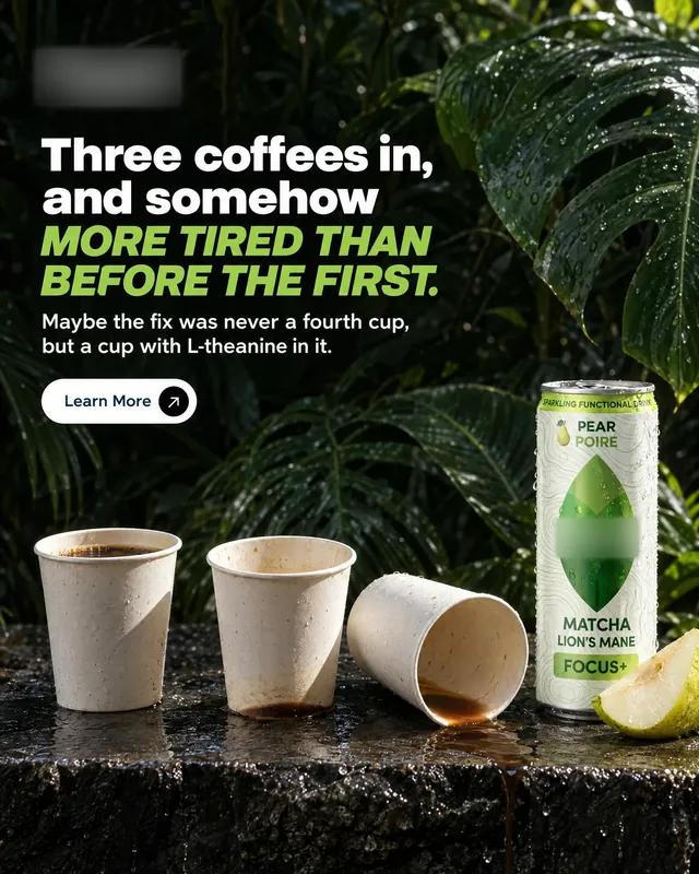 Spec ad concept: Matcha energy drink, brand name and logo blurred