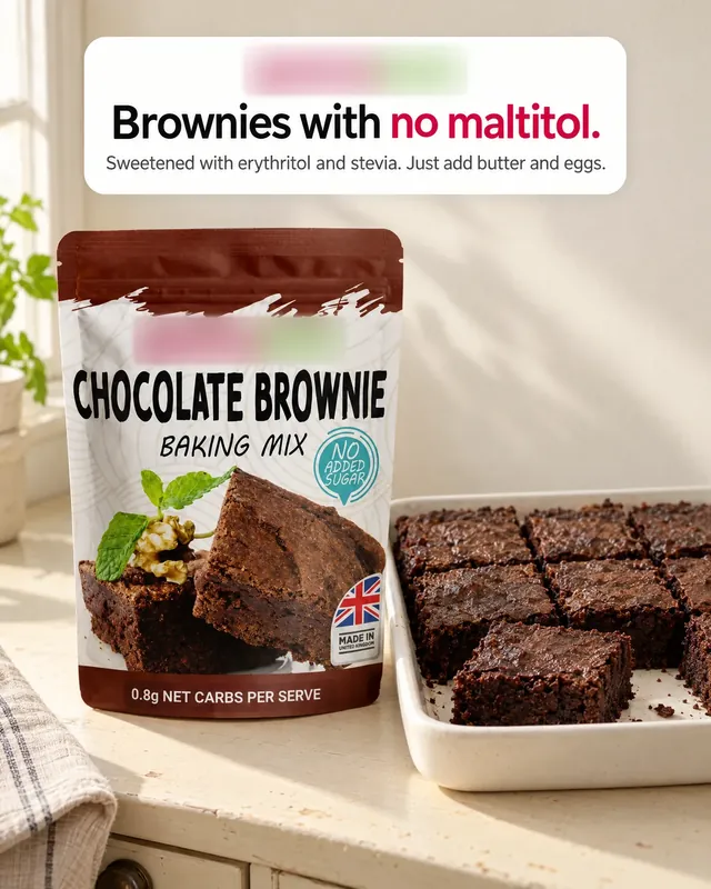 Spec ad concept: Keto brownie mix, brand name and logo blurred