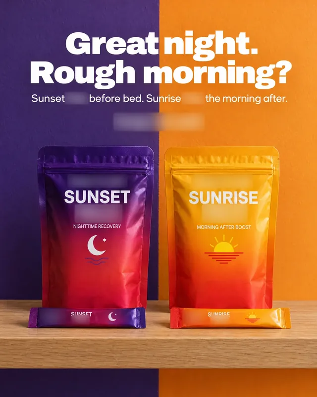 Spec ad concept: Hangover gummies, brand name and logo blurred