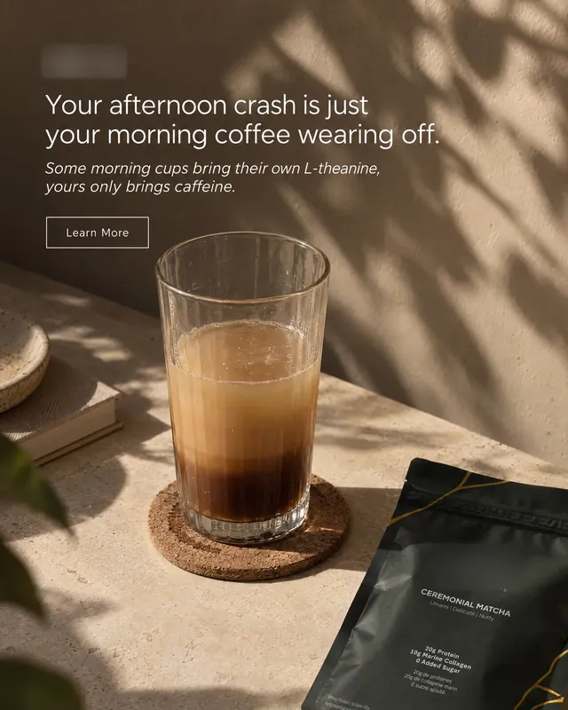 Spec ad concept: Coffee with L-theanine, brand name and logo blurred
