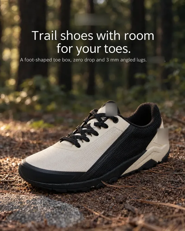 Spec ad concept: Barefoot trail shoes, brand name and logo blurred