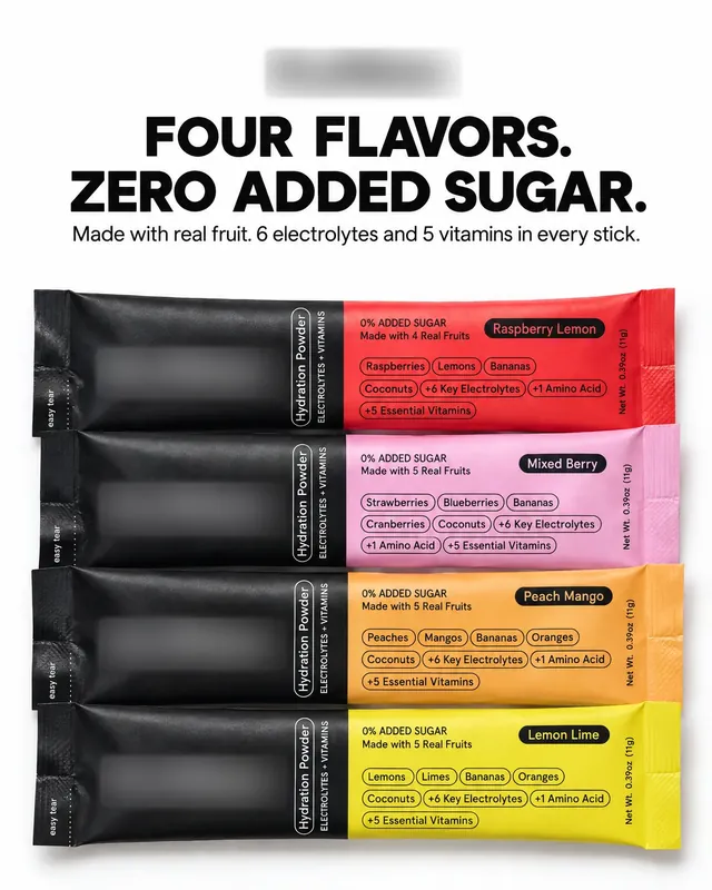 Spec ad concept: Electrolyte drink sticks, brand name and logo blurred