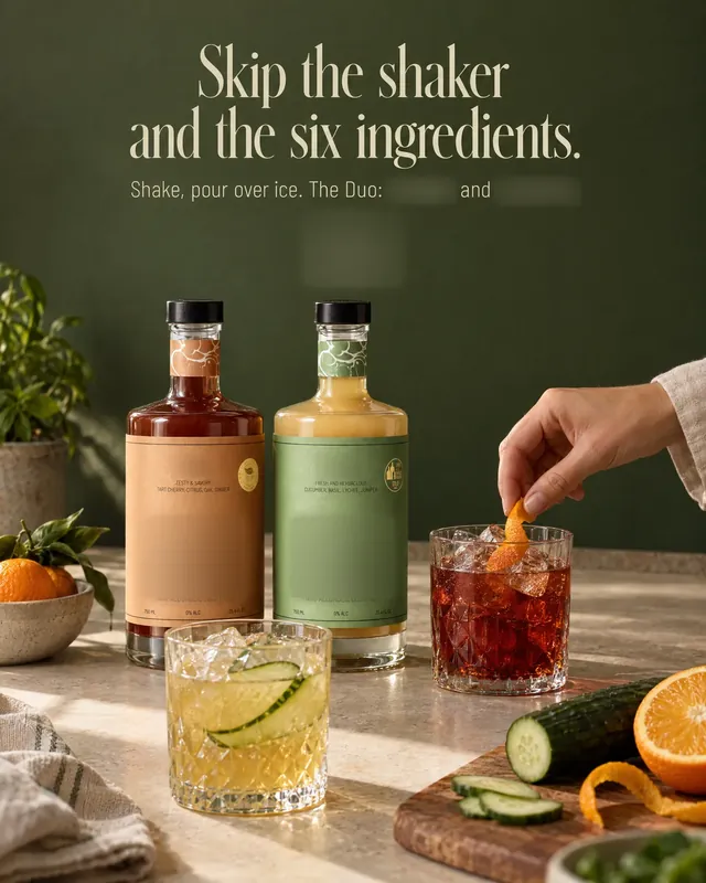 Spec ad concept: Non-alcoholic spirits, brand name and logo blurred
